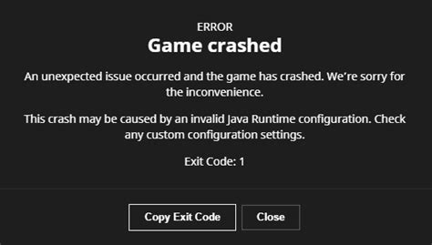 Minecraft Error Code 1