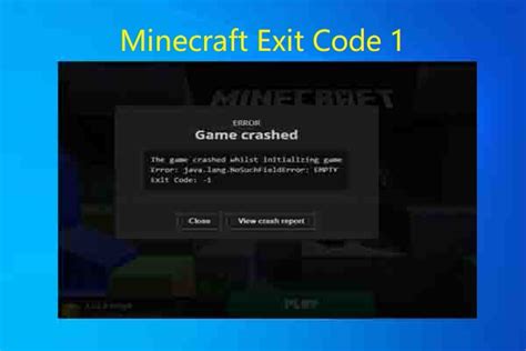 Minecraft Exit Code 1